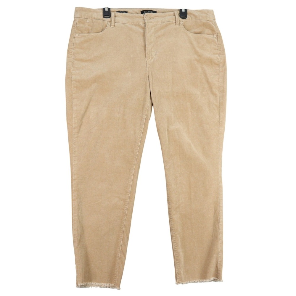 Talbots Flawless Five Pocket Slim Ankle Frayed Hem Corduroy Pants 16W Stretch